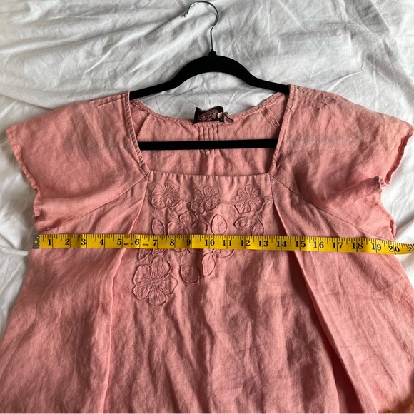 Juicy Couture Linen Rose Pink Short-Sleeve Blouse Size M - L - Picture 9 of 12